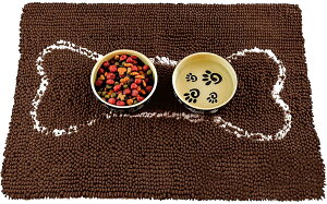 ※めちゃ便利です!フード食器のマットにもおすすめ!【Soggy Doggy Doormat】ソギードギードアマットSサイズ Dark chocolate/oatmeal bone 【介護 寝たきり 撥水 汚れ ナノテクノロジー】