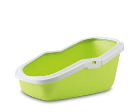 ※正規品　キレイなグリーンです！【SAVIC】ベルギーからおしゃれなペット用品が日本上陸！サヴィッチ社製　ネコトイレ　アセーオ　WHITE/LEMONGREEN【ネコトイレ　猫トイレ　ハウス　ベッド】