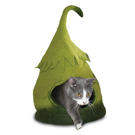 【ダルマ・ドッグ・カルマ・キャット】ダルマ・ドッグ・カルマ・キャット　ウールキャットベッド　フェアリーハウスケイブ　グリーン