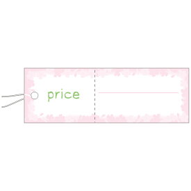 提札 花枠 18-3710 | ササガワ(タカ印) 値札 花柄 花 ピンク タグ 手書き プライスタグ アパレル ファッション ブランド ハンドメイド フリマ フリー マーケット 糸 札 シンプル 紐付き 販促 POP用品 ポップ 手芸 販売 ハンドメイド用 カワイイ ミシン目 切り取り