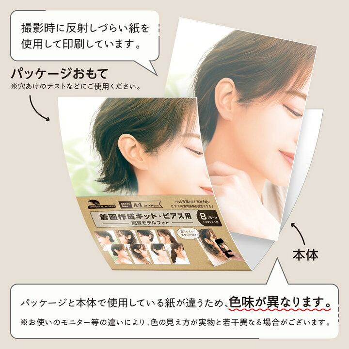 楽天市場】【ゆうパケット対応】着画作成キット(ピアス)両耳モデル  