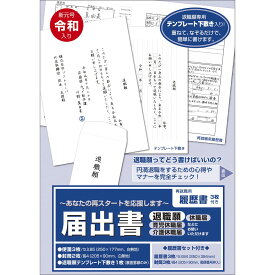 転職対応 履歴書付き【ゆうパケット対応】届出書 履歴書付 44-501 | 転職 履歴書書き方 履歴書用紙 退職 退職届 退職願 育児休暇届 介護休暇届 育児 介護 休職届 休職願 届け 願い 手続き 書類 便箋 封筒 テンプレート 事務用品 就職 履歴書 再就職 届け出