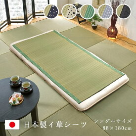 い草寝ござ 純国産 シングル 国産い草のシーツ（熊本県八代産イ草使用） [シングル：約88×180cm]5色展開 寝茣蓙 蒸れにくい 空気清浄 湿度調整 昼寝 夏 和室 日本製 夏用布団 涼しい 快適 【6507609】白水