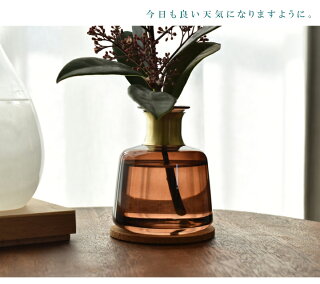 【楽天市場】花瓶 おしゃれ 北欧 真鍮 フラワーベースサイズ：約8.5cm丸×11cm クリアブラウンフラワーベース ガラス 花瓶 真鍮製