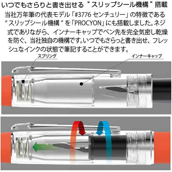 楽天市場】万年筆 プロシオン 新色 シャドウマイカ カーマインレッド  