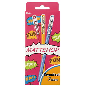 ぺんてる カラーボールペン マットホップ スイート 7色 セット K110-V7STB ペンテル マットホップボールペン プレゼント 卒業 文化祭 ギフト 入学 進学 記念品 ボールペン ペン おしゃれ ポップ