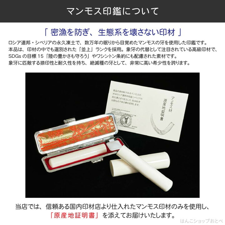 楽天市場】銀行印 マンモス 並上 印鑑ケース付 金融機関印 12mm 12ミリ 