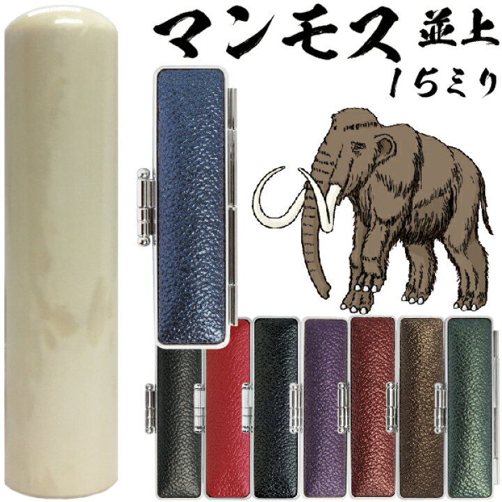 楽天市場】実印 マンモス 並上 印鑑ケース付 15mm 15ミリ | [送料無料 