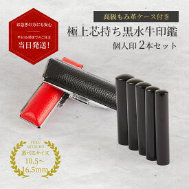 ＼今だけポイント最大10倍／ 印鑑セット 2本 実印 即日発送 個人印鑑 個人印 黒水牛 水牛 黒水牛印鑑 印鑑 はんこ 判子 個人 実印 銀行印 認印 ケース付 会社 法人 仕事 個人事業主 セット 記念 プレゼント ギフト 会社印鑑 【 黒水牛 実印 銀行印 認印 ケース付 】