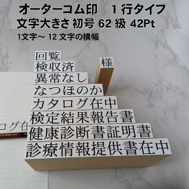 ＼10日限定クーポン・Pt5倍／別製ゴム印 1行 初号62級 42ポイント オーダーメイド ゴム印 事務用 スタンプ 経理用 スタンプ オフィス 仕事用 経理 別注 オリジナル