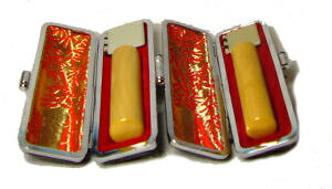 【メール便送料無料】はんこ・印鑑・判子/ハンコヤ アグニ個人印鑑2本セットもみ皮(認め印/銀行印)小(銀行印 13.5mm 認め印 12.0mm)【個人印鑑】送料込(アタリ付)【smtb-KD】