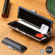 【50円OFFクーポン配布中】印鑑ケース 高級ブラックベロアもみ革（黒） 13.5mm / 15.0mm 用 個人印鑑 ハ…