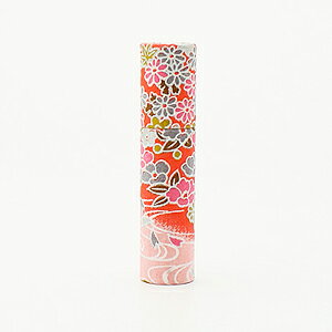 印鑑ケース おしゃれはんこ 花柄 和紙柄筒ケース W-40(61×12mmまで) [レディース 女性向け 和柄 かわいい 可愛い 印鑑 ケース はんこケース ハンコケース はんこ 判子 実印 銀行印 認印 ギフ