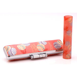 送料無料◆印鑑 はんこ 和ざいく・なごみざいく印鑑 ピンク系 WR-21 てまり(小) 印鑑ケースセット(印材:12mm ケース:12mm用) [銀行印 認め印 認印 名前 ハンコ 判子 印鑑ケース付き セット