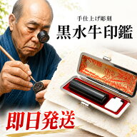 【ポイント10倍】印鑑（ 実印 / 銀行印 / 認印 ) 【即日発送】黒水牛印鑑 ケース付 印鑑セット (黒/赤) …