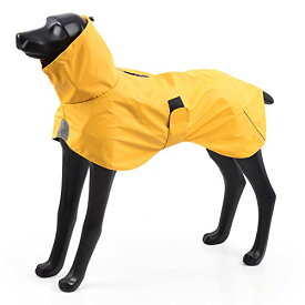 色：イェロー サイズ：L BlackDoggy PU製犬用レインコート 軽量 防水 撥水 雨具 カッパ 大雨 梅雨対策 雪対策 着脱簡単 小型 中型 大型犬用 (L, イェロー)