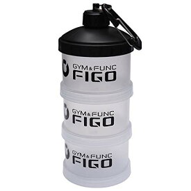 FIGO プロテインケース サプリメントケース ポリプロピレン 持ち運び携帯 サプリメント用容器 小分け漏斗 粉末 着脱漏斗付きサプリケース 食洗機対応