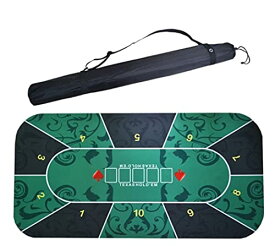 色：グリーン LifeRed ポーカーマット デジタルプリントラバーフォーム 収納袋付き (グリーン / 120x60) 本格的 ポーカー テキサスホールデム プレイマット カジノ
