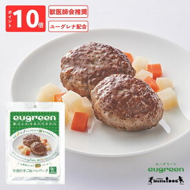 【eugreen】 ユーグリーン 牛肉の手ごねハンバーグ 100g 翌日出荷 ［ハロードッグ公式］ 獣医師会推奨 ユーグレナ配合 ドッグフード ウェットフード 国産 レトルト 日本製 着色料無添加 香料無添加 酸化防止剤無添加 牛肉 野菜