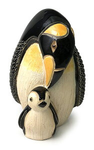 皇帝ペンギン親子 243B陶器 置物 動物 ペンギン 皇帝ペンギン penguin 鳥 海 水族館 南極 赤道 インテリア オブジェ 雑貨 おしゃれ かわいい 贈り物 プレゼント