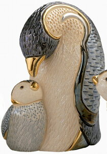 送料無料 ペンギン親子 F103陶器 置物 動物 ペンギン 皇帝ペンギン penguin 鳥 海 水族館 南極 赤道 インテリア オブジェ 雑貨 おしゃれ かわいい 贈り物 プレゼント