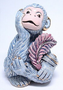 送料無料 おどけ猿親 F186陶器 置物 動物 猿 さる サル monkey インテリア オブジェ 干支 十二支 申 おしゃれ かわいい 雑貨 贈り物 プレゼント