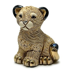 送料無料 ライオン子供 F316陶器 置物 動物 ライオン らいおん 獅子 lion 百獣の王 ペット インテリア オブジェ 雑貨 おしゃれ かわいい 贈り物 プレゼント