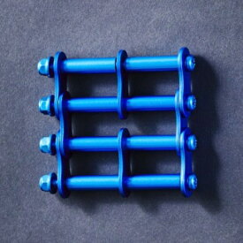 【在庫あり】ニックス(KNICKS) ALU-3-BL ブルー アルミ製金具一式(アルマイト加工) パーツ 金具 腰袋 工具袋 道具袋 【メール便】