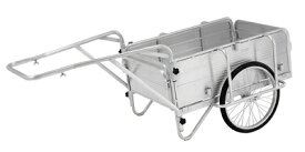 【アルインコ】アルミ製 折りたたみ式リヤカー HKW180L 送料無料 軽量 簡単組立 収納 農作業 運搬作業 清掃作業 ガーデニング 廃品回収 防災訓練 防災用品 HKW-180L 日本製 リアカー