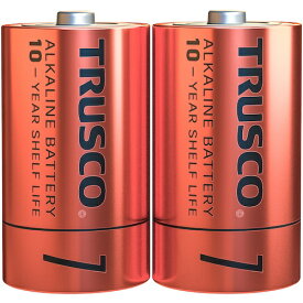 TRUSCO アルカリ乾電池10年 単1 （1パック2本入） TLR20GPL-2S 防災 備蓄 日本製 トラスコ