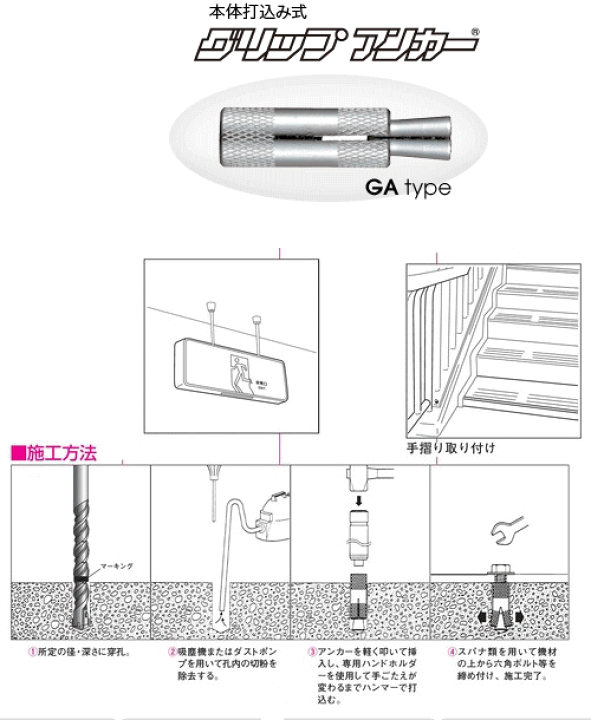 楽天市場】サンコーテクノ グリップアンカー GA-16M (25本入) め