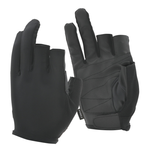 フィット感 流行のアイテム スベリドメ効果の高い合成皮革グローブ FUBARフーバー ３フィンガーレスモデル 激安セール FB-62 ５双組 おたふく手袋 シンセティックレザーグローブ