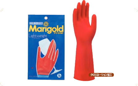 ＊英国で開発され世界各国で愛用されている手袋です。 オカモト 天然ゴム手袋 マリーゴールド ライトウエイト Mサイズ 20双箱入