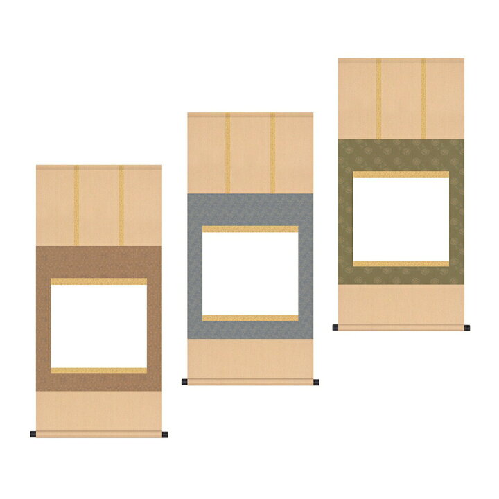 楽天市場】【書道用品】【白抜掛軸】尺五横 緞子三段表装 : 半紙屋e-shop