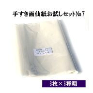 かな用の半切 (350×1360mm)が6種×3枚を書き比べ手漉き画仙紙お試しセットNo.7 かな用 メール便 送料無…