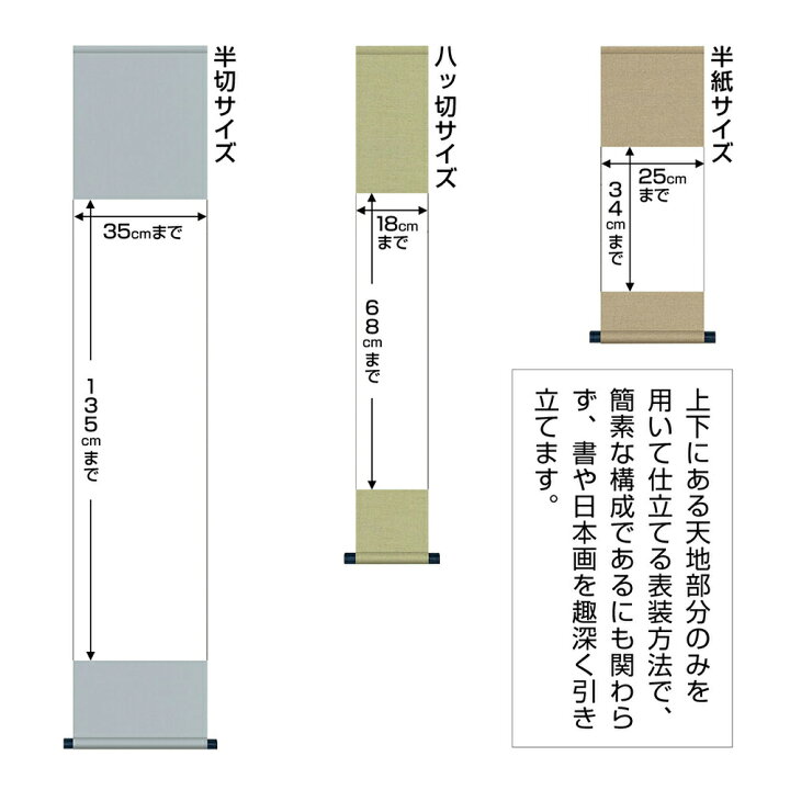 楽天市場】表装 伝統 和表装 3「天地付表装仕立」 半紙サイズ (W25 