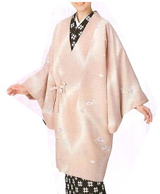 春色コート【着物・和装おしゃれコート】Fサイズ｜淡ピンク、花柄（袷）（仕立て上り）