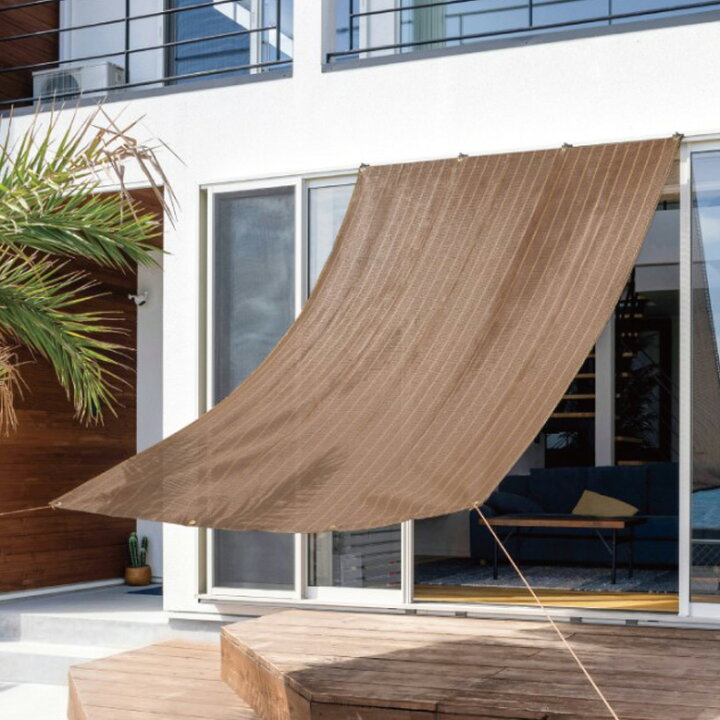 日よけ サンシェード 日よけシェード ベランダ目隠し オーニング 3m シェード 庭 バルコニー 雨よけ : 武田コーポレーション 【日除け・シェード・バルコニー・庭】 ブラウン 200×300cm スタンドオーニング10尺 ブラウン STO