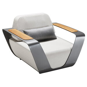 【受注生産】ガーデンファニチャー Onda オンダ シングルソファー シルバー 専用カバー付【大型宅配便Y・代金引換不可・送料無料】ハイクラス ホテル テラス レストラン バル