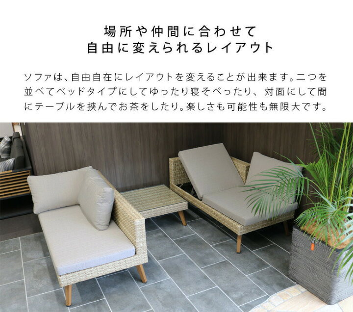 楽天市場】先行予約 ラタン ガーデン ソファ セット おしゃれ カウチ 