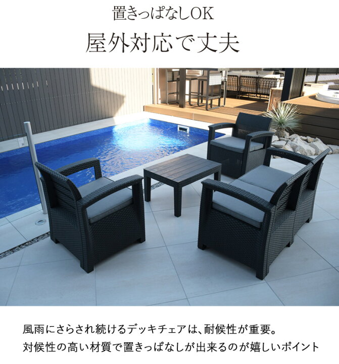 楽天市場】レビュー特典付き ガーデン テーブル セット ラタン調 4点 