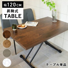 レビュー特典付き ダイニングテーブル 昇降式テーブル ガス圧 ローテーブル 木目調 おしゃれ リビング 折りたたみ 単品 大理石調 アートストーン調 ガス圧昇降式テーブル 120×80cm 【大型宅配便】