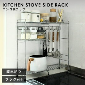 コンロ横ラック キッチンラック 台 キッチン収納 調味料 隙間収納 スリム ステンレス 軽量 棚 卓上 台所棚 シルバー 武田 キッチン横ラック