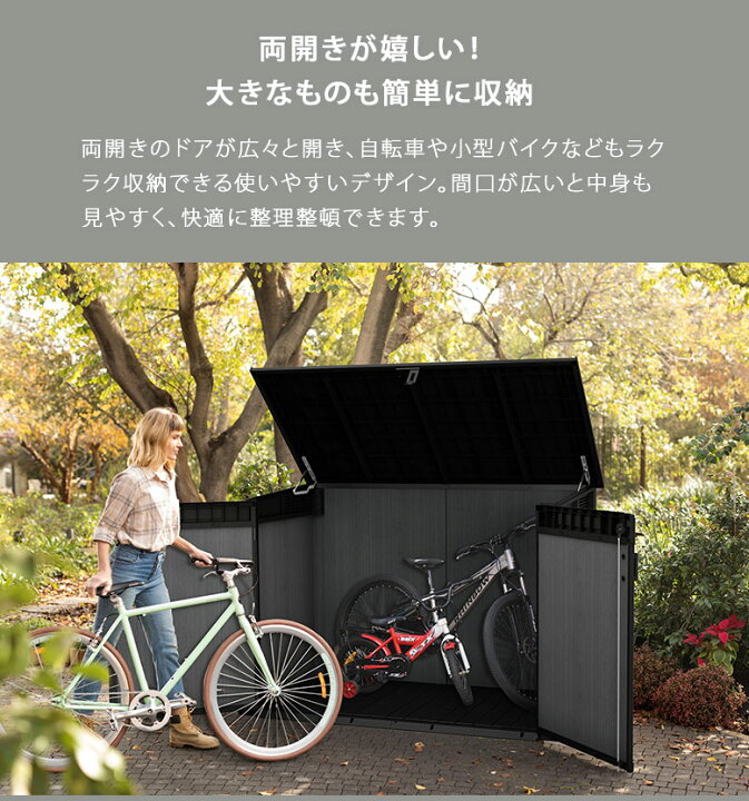 楽天市場】物置 おしゃれ タイヤ収納 自転車 サイクルポート 屋外 小型 