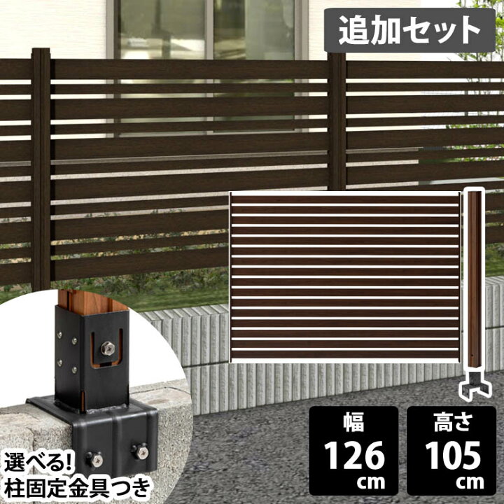 楽天市場】フェンス 美WOODフェンス 追加セット 高さ105cm ブラウン 