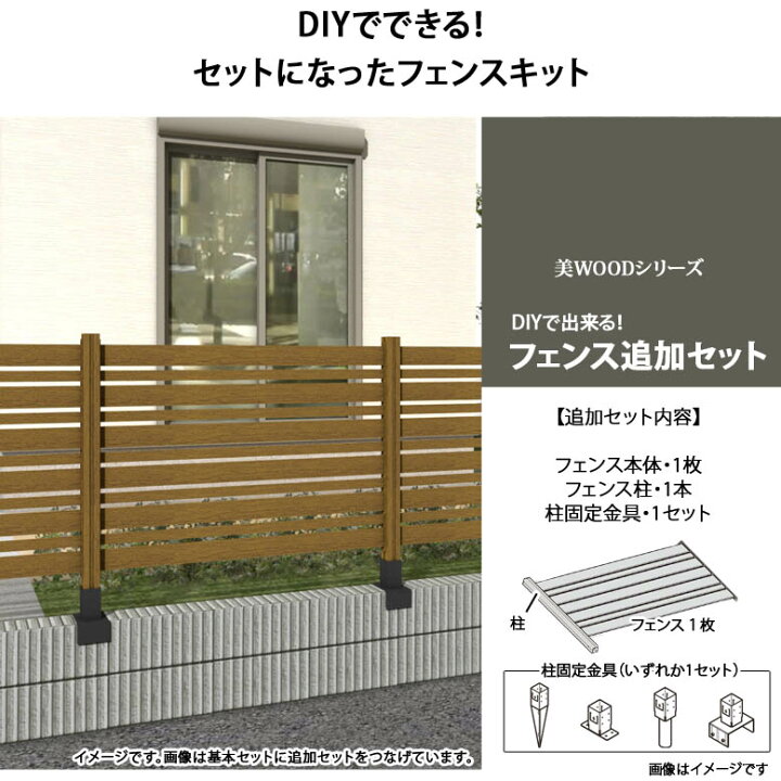 楽天市場】フェンス 美WOODフェンス 追加セット 高さ105cm ナチュラル 