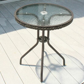 ガラスガーデンテーブルφ60cm　/　ガーデンファニチャー　ガーデンテーブル　ガラス　テーブル