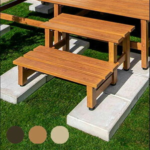 アルミ製ウッドデッキ 美WOODデッキ 2段ステップ 【メーカー直送/代金引換・同梱不可】ブラウン ナチュラル ミルキー デッキ 縁台 木 ウッド アルミ 耐久性 ユニット 庭 ガーデン