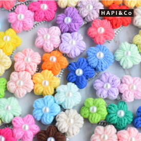 【犬 ヘアアクセサリー】ダブル フラワー お花 パッチンコームピン 2点セット ハンドメイド 髪留め 髪飾り H キッズ ベビー