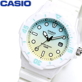 チプカシ 腕時計 アナログ CASIO カシオ チープカシオ クラシック レディース LRW-200H-2E2 ダイバーズ 防水 ウレタンバンド ブランド スポーツ カジュアル 人気 激安 プレゼント ホワイト×スカイブルー/イエローグラデーション ギフト 特価